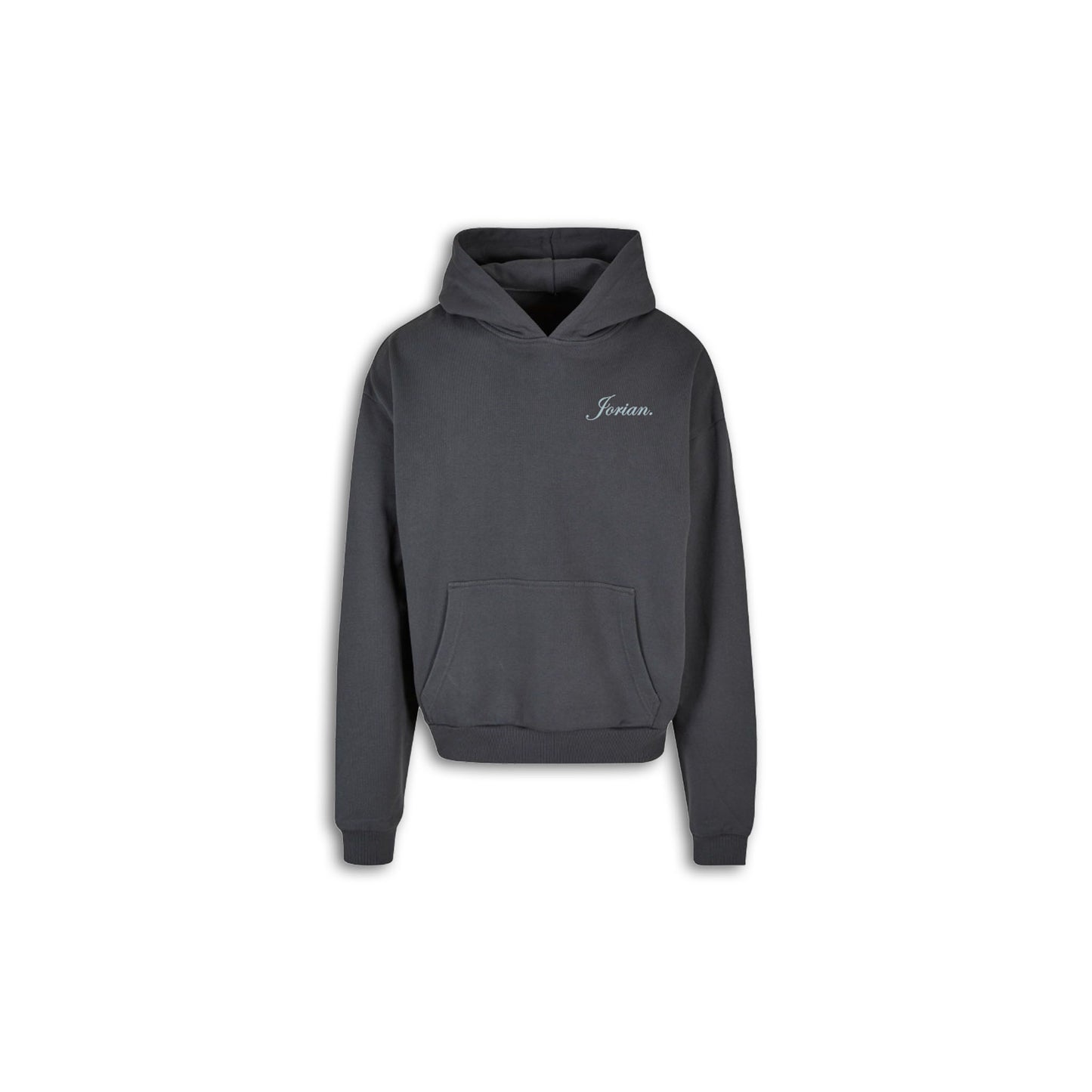 Geo Hoodie. - Dark Grey. - Pastel Blue / Columbia Blue.