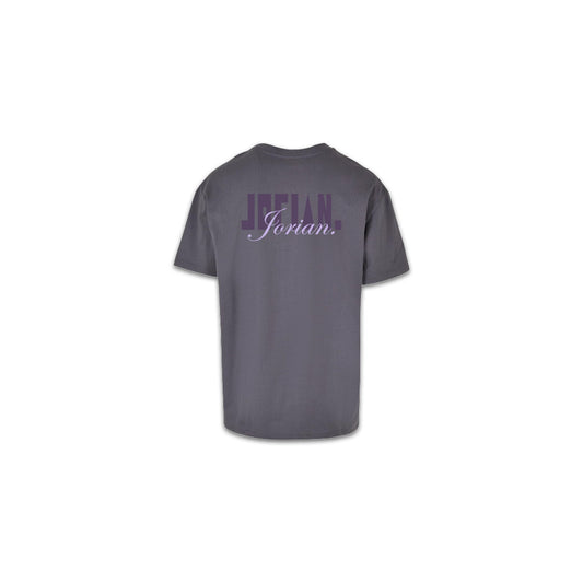 Geo Tee. - Dark Grey. - Pastel Purple / Purple.