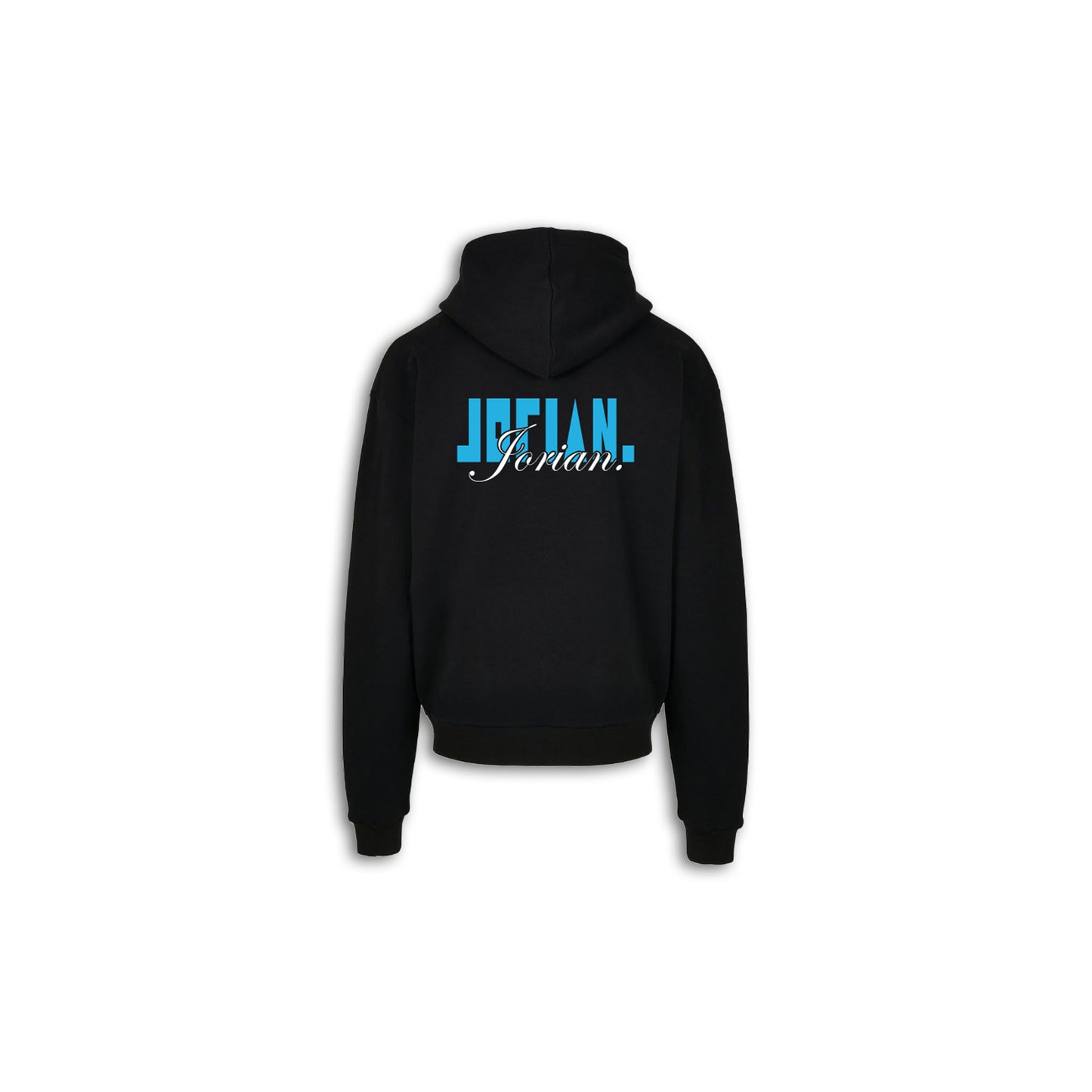 Geo Puff Hoodie. - Black. - Light Blue.