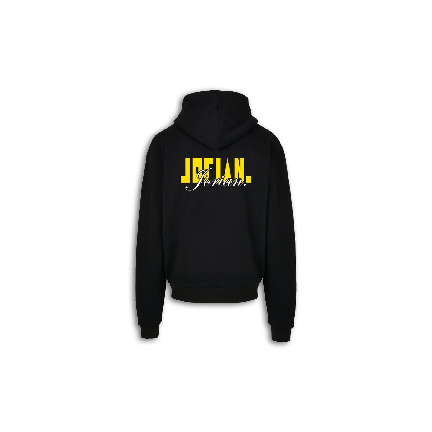 Geo Puff Hoodie. - Black. - Yellow.